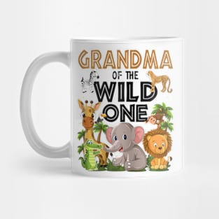 Grandma Of The Wild One Birthday 1st Safari Jungle Family Mug